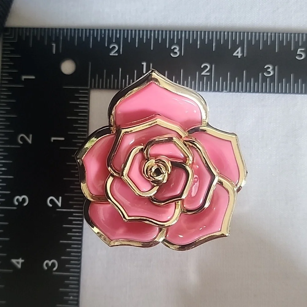 Set of 3  Hair Claw Clip Pink Rose Plumeria Flower New